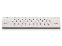 Italian drawplate, halfround (55%) 20 holes,  1-3 mm