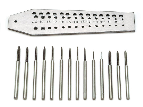 Screw plate set with 14 taps (0.7mm - 2mm)
