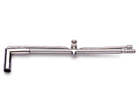 Double burnpipe, small, white, nickel plated