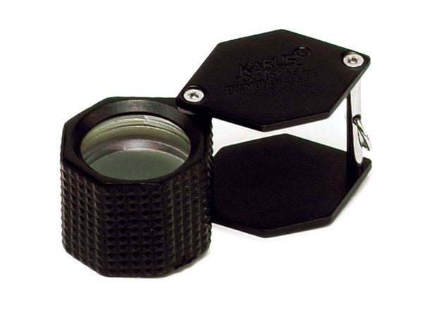 KARL'S loupe (rubber edge), 10X, hexagonal, black