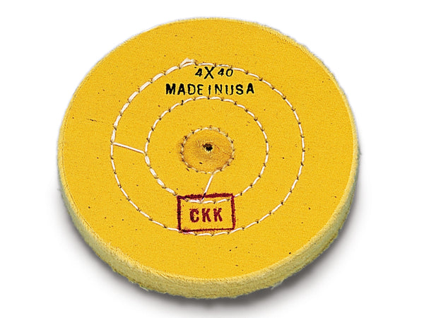 Yellow muslin buff, 4"x 40 ply, USA